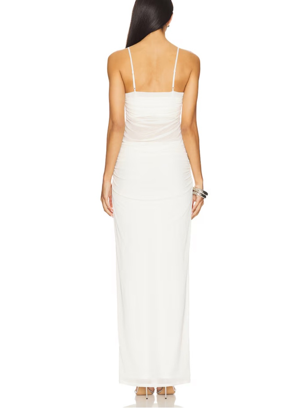 REVOLVE White Spaghetti-Strap Ruched Maxi Dress - Picture 2 of 5